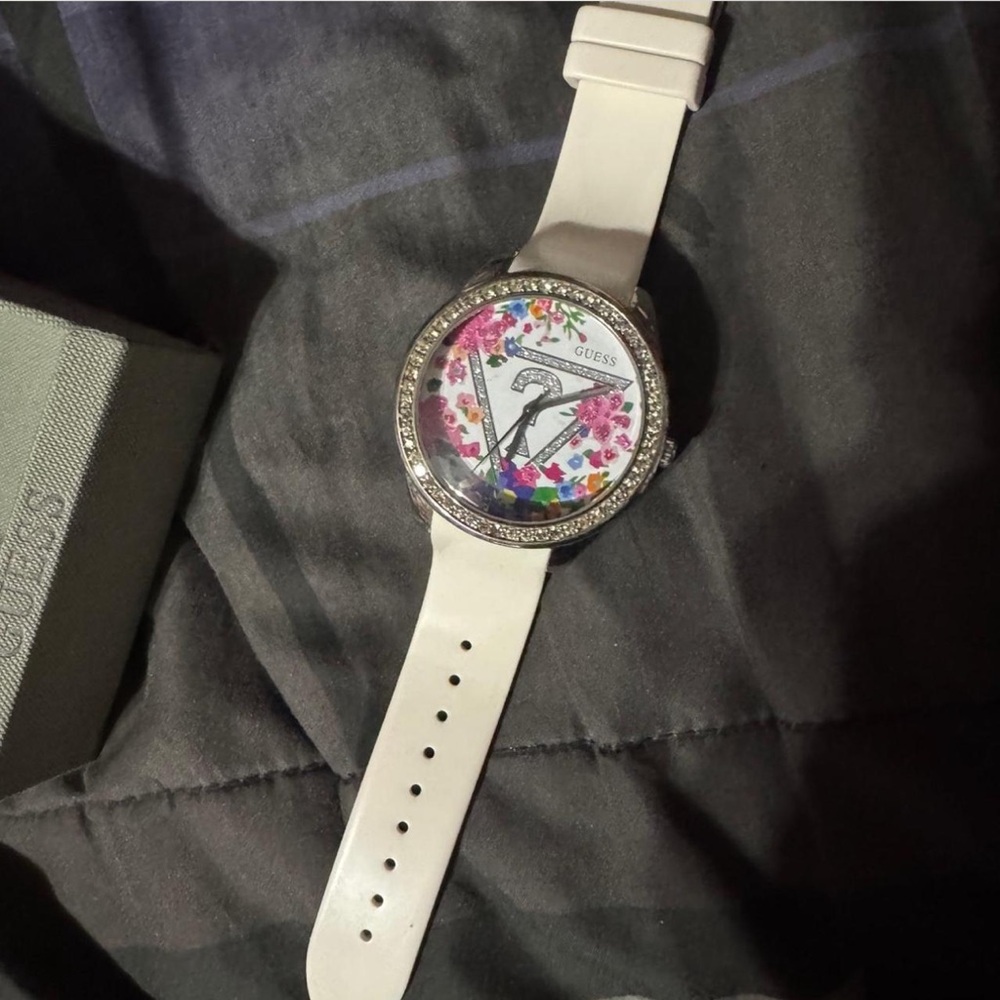 Guess Floral White Watch